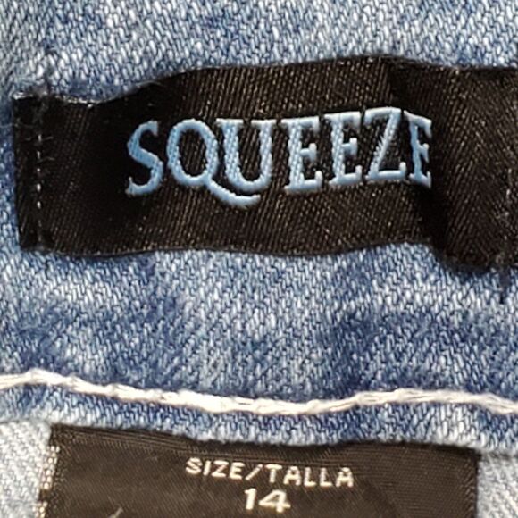 Squeeze Girls Sz 14 Denim Blue Jean Bermuda Shorts - Picture 3 of 8